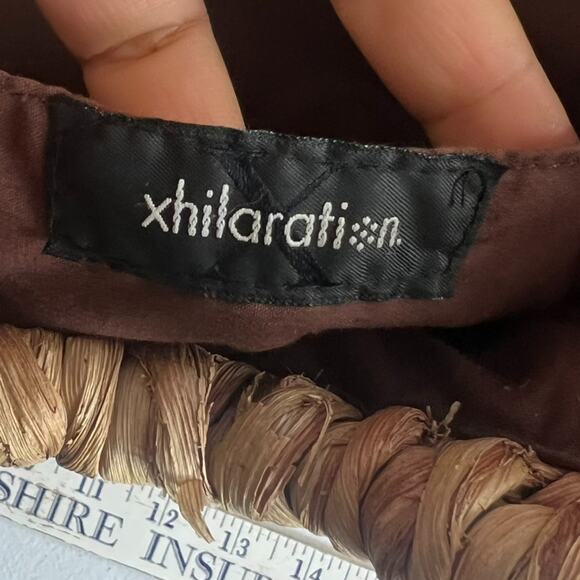 Xhilaration Brown Handbag Purse Half Circle 100% Corn Husk Lined Beach Summer - Picture 8 of 8